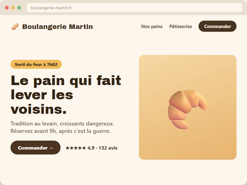 Démo de site pour une boulangerie — Boulangerie Martin : Le pain qui fait lever les voisins