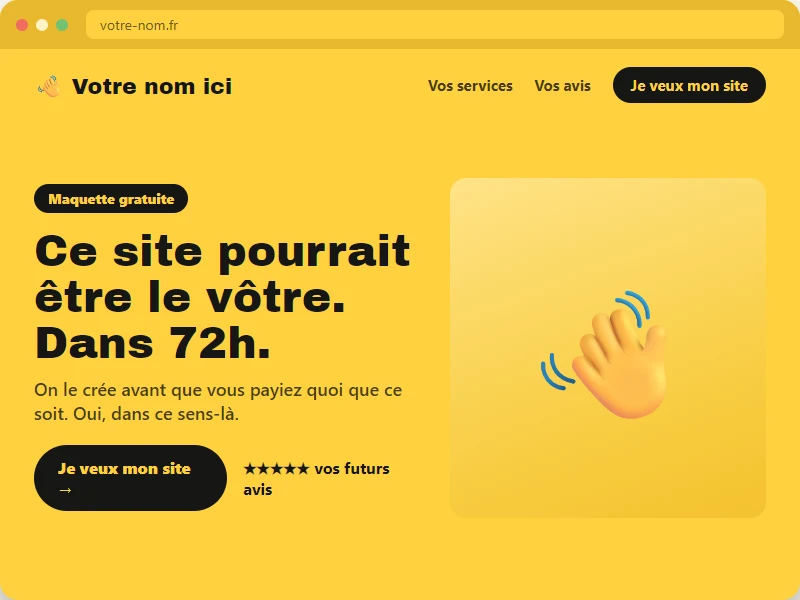 Votre futur site — votre-nom.fr : Ce site pourrait être le vôtre, dans 72 h